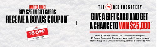 The Red Lobsttery - Give a Gift Card and Get a Chance to Win $25,000 Holiday Gift Card Offer